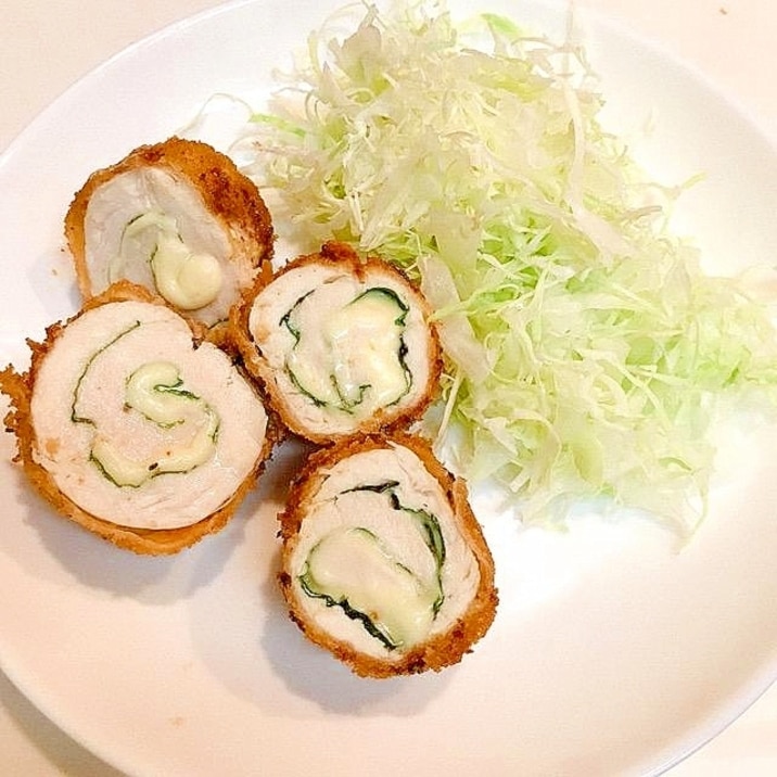 2度揚げサクサク♪チーズ&大葉inささみカツ